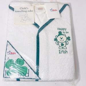 NWT Happy To Be Irish Towelling Robe Baby Elegance